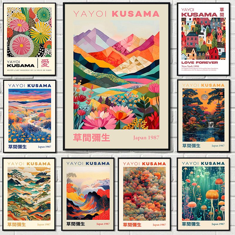Lifestyle Of Japanese - Yayoi Kusama Japanse stijl geometrische berglandschap