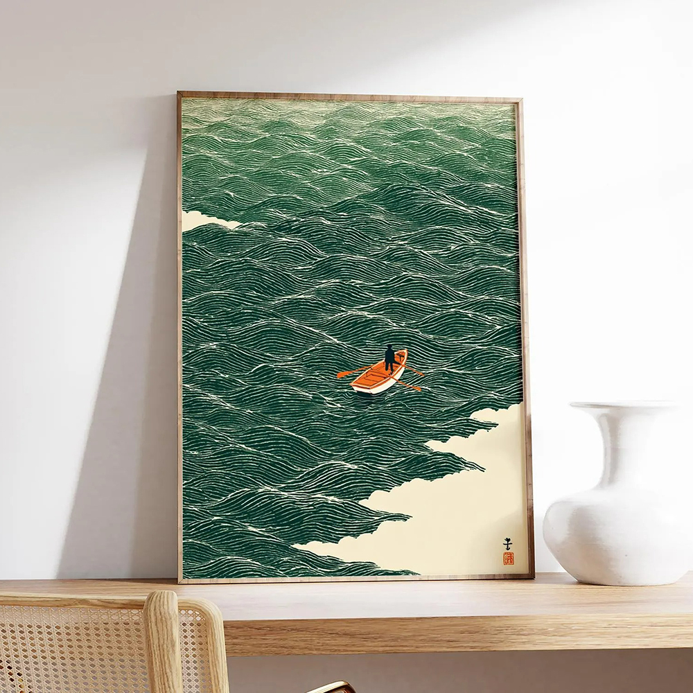 Japanese Lifestyle At Home - Japanse Wave Art Boot op zee
