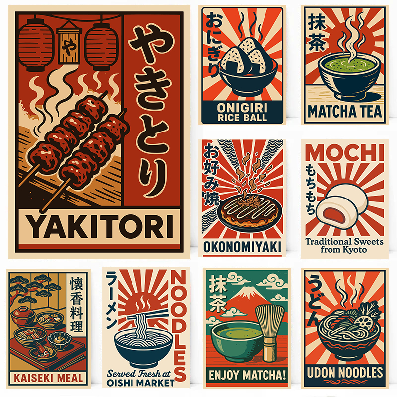 Japanese Lifestyle And Food - Vintage stijl Japanse voedselposter Traditionele Japanse