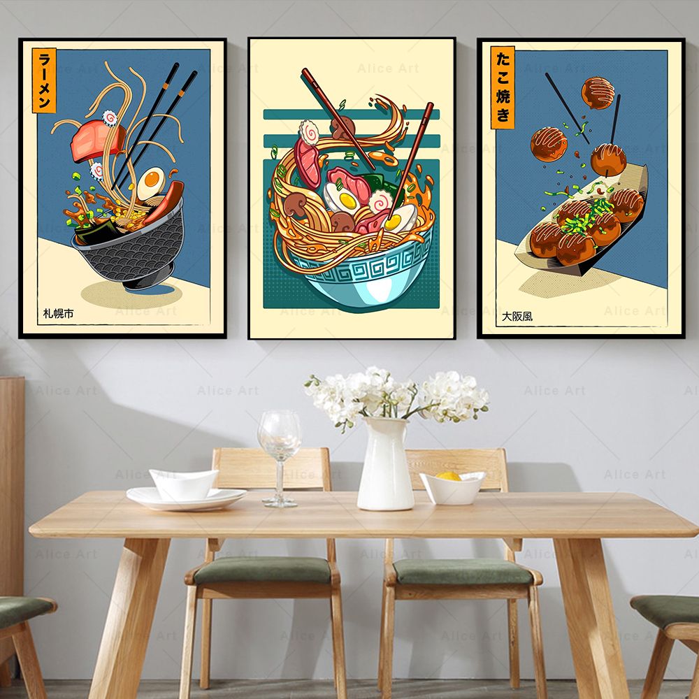 Japanese Lifestyle And Food - Japanse Stijl Poster Keuken Voedsel Canvas