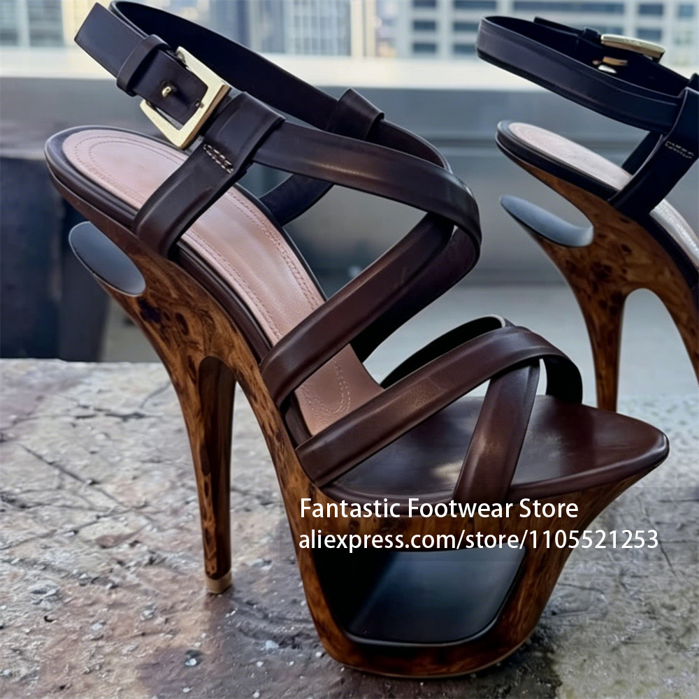 Geta Wooden Sandal - Houten platform sandalen met hoge hak,