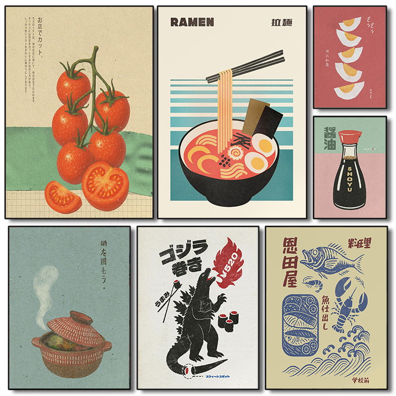 Japan Food Art Poster Retro Ja - Japanese Lifestyle And Food recensie en prijs